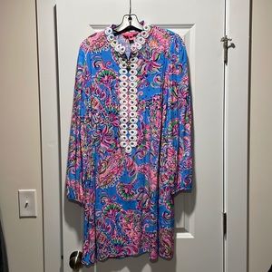 Conley Mandarin Collar Long Sleeve Dress